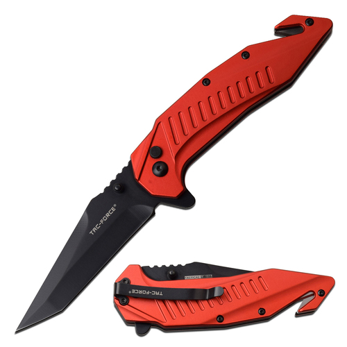 Tac-Force Red Emergency Pocket Knife 120mm Closed Length (K-TF-1017RD)