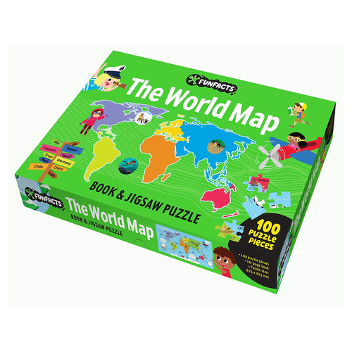 Lake Press Fun Facts The World Map Book & Jigsaw Puzzle 104pcs (LAK231516)