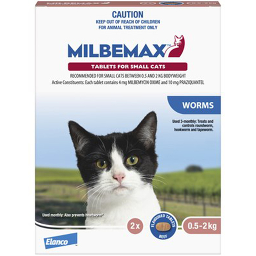 Milbemax Under 2kg Cat Broad Spectrum Allwormer Tablets 20 Pack