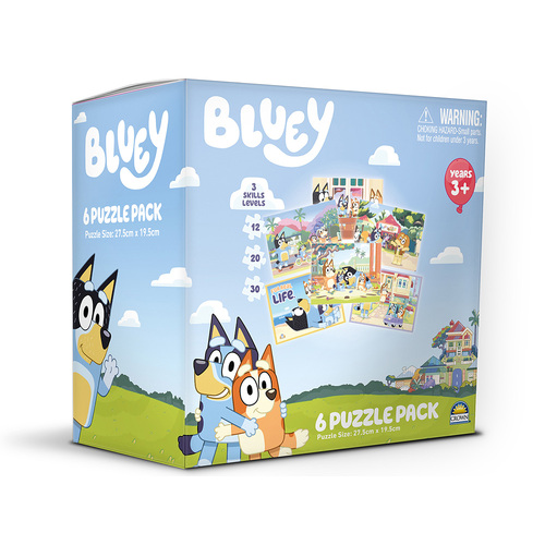 Crown Bluey 3 Skills Levels 6 Jigsaw Puzzle Pack for Ages 3+ (MJM186042)