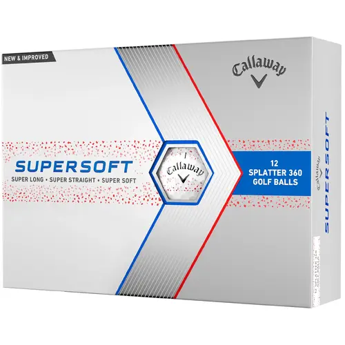 2023 Callaway Supersoft White Red Splatter Golf Balls 1 Dozen