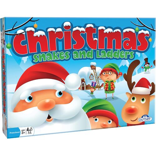 Outset Media Christmas Snakes & Ladders Board Game 2-6 Players (OUT19238)