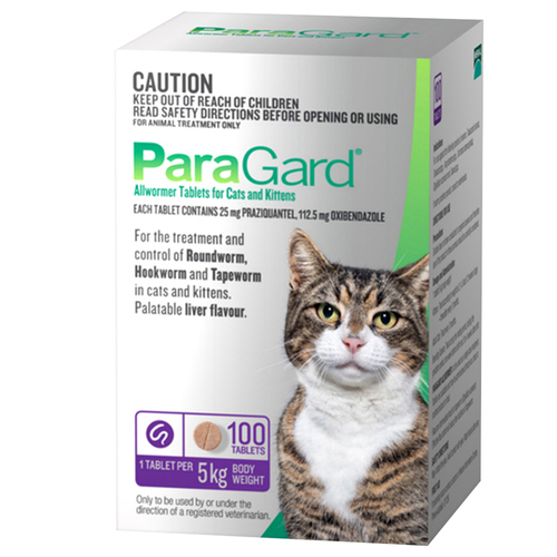 Paragard Cat & Kittens Allwormer Treatment & Control Tablets 100 Pack 