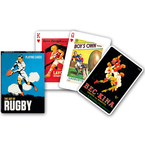 Piatnik The Art of Rugby Poker Playing Cards Single Deck (PIA1696)