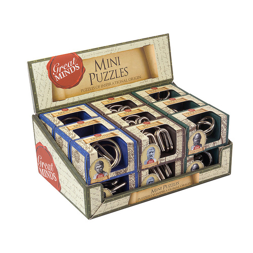 Professor Puzzle Great Minds Mini Metal Puzzles x 18 (PRO535913)