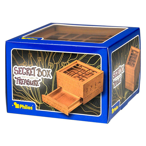 Philos Secret Box Treasure Bamboo Brain Teaser Puzzle (PZ055308)