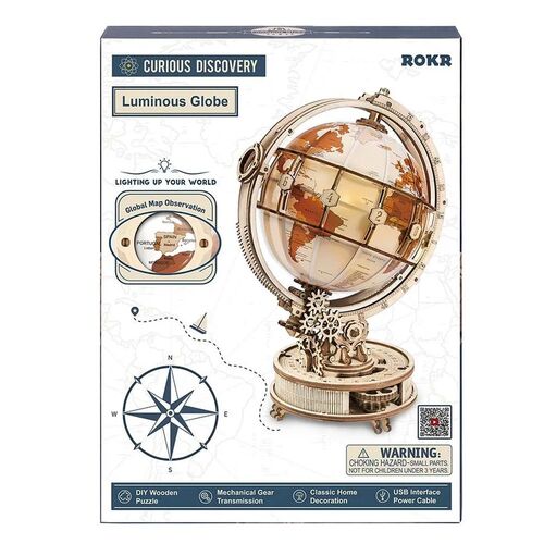 Robotime DIY Luminous Globe ST003 3D Wooden Puzzle Kit (ROB116519)