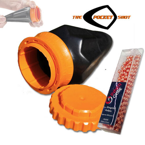 Pocket Shot Slingshot & 9.5mm Pellets - Orange (S-PSOKIT)