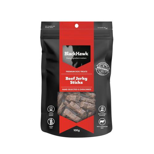 Black Hawk Beef Jerky Sticks Natural Dog Treats 100g