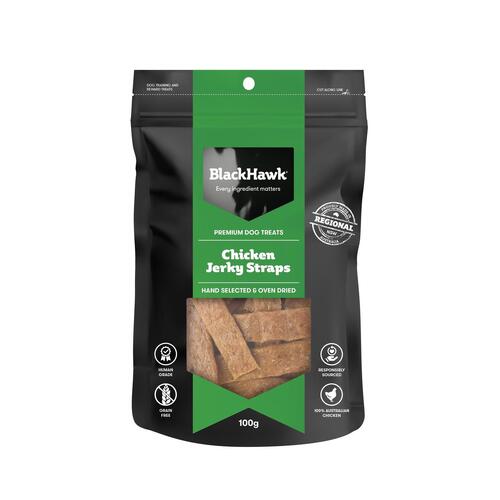 Black Hawk Chicken Jerky Straps Natural Dog Treats 100g