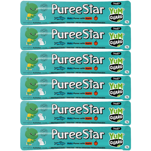 Yumguard Puree Star Hake w/ Apple Cat Treat 14g x 6 Pack