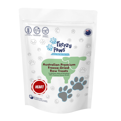 Freezy Paws Freeze Dried Lamb Heart Dog & Cat Raw Treats 100g