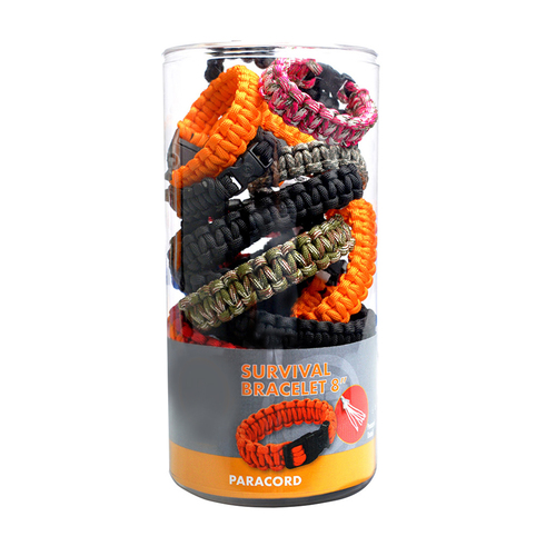 UST Survival Bracelet Assorted 203mm 24 Pack Cylinder (U-295B8-24SD)