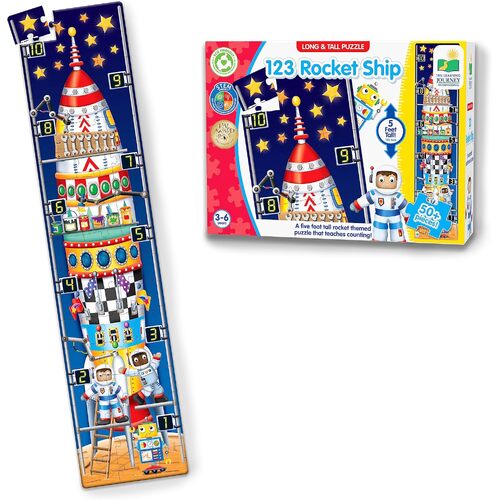 The Learning Journey Long & Tall Puzzle 123 Rocket Ship 50+ Pieces (UGLJ434284)