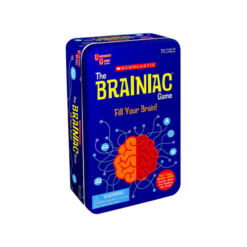 University Games Scholastic The Brainiac Card Game in Tin (UNI001498)