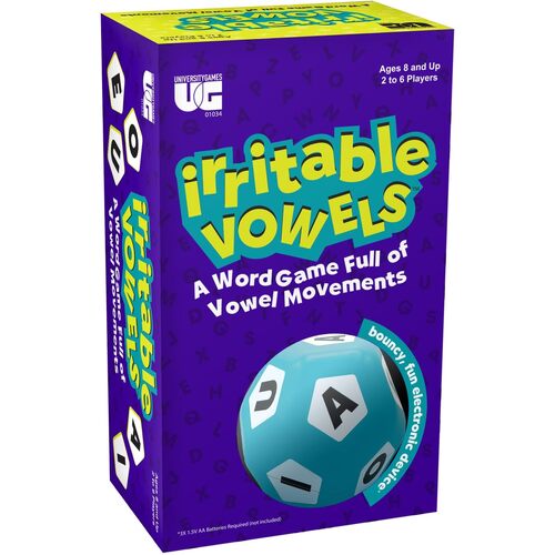 University Games Irritable Vowels Word Game 2-6 Players Ages 8+ (UNI01034)