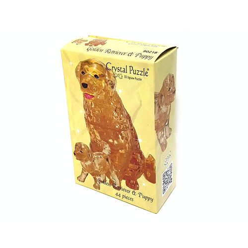 3D Golden Retriever & Puppy Miniature Model Crystal Jigsaw Puzzle (VEN902188)