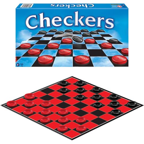 Winning Moves Checkers Set Classic Board Game 2-Players Ages 6+ (WIN01243)