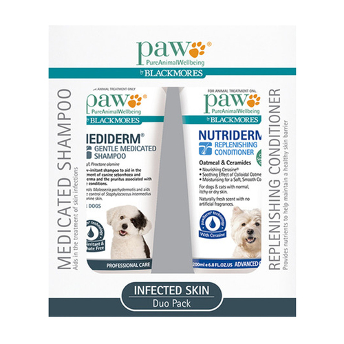 PAW Mediderm Nutriderm Dogs Antibacterial Shampoo & Conditioner Duo Pack