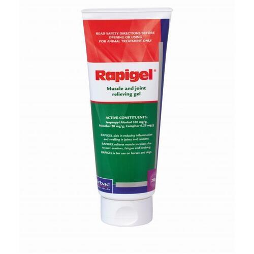 Virbac Rapigel Muscle and Joint Pain Sore Gel Horse Dog 200g Tube 