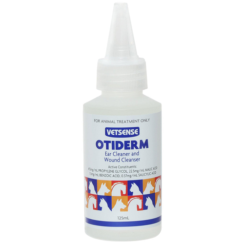 Vetsense Otiderm Wound & Ear Cleaner for Pet Horses Dogs & Cats 125ml