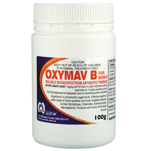 Mavlab Oxymav B Birds Soluble Broad Spectrum Antibiotic Powder 100g 